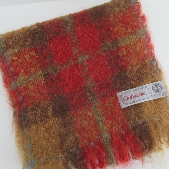 Mohair Wool Scarf 9" x 50" Ireland Vintage Warm Autumn Colours - Picture 1 of 6